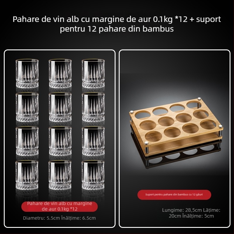 Set de pahare de vin din sticlă, stil chinezesc nou, pentru uz casnic