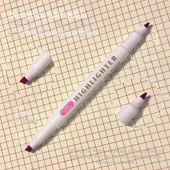 Marker fluorescent cu două capete pentru elevi, marker pentru planificare și evidențiere, vizibilitate înaltă, fără să pătrundă prin hârtie, model 906-5, Shield