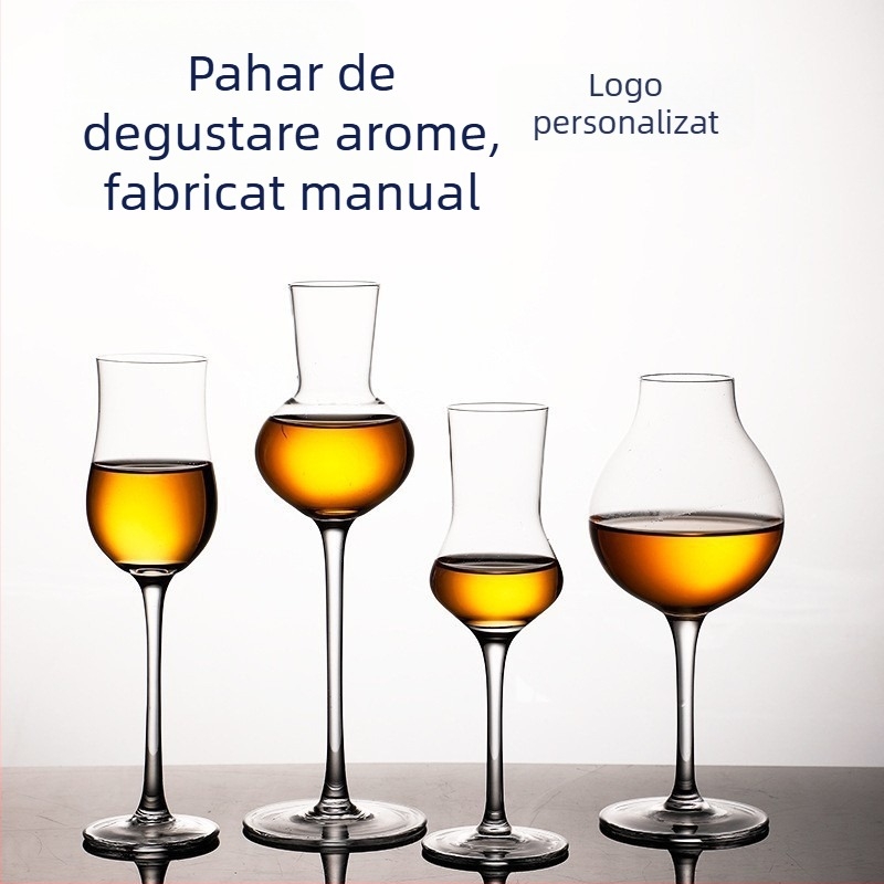 Pahar de vin din cristal, design în stil lalele, capacitate 101–200 ml, stil modern simplu, imprimare logo disponibilă, ambalat într-o cutie din carton