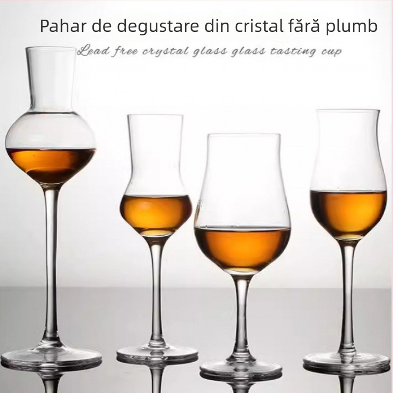 Pahar de vin din cristal, design în stil lalele, capacitate 101–200 ml, stil modern simplu, imprimare logo disponibilă, ambalat într-o cutie din carton