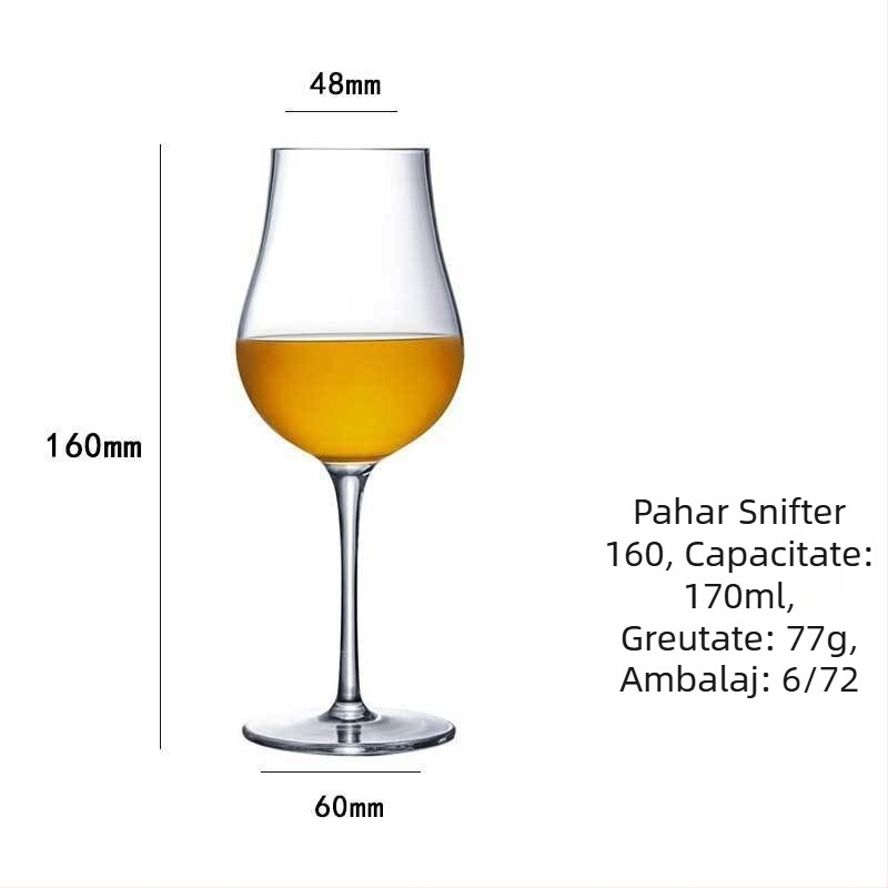 Pahar de vin din cristal, design în stil lalele, capacitate 101–200 ml, stil modern simplu, imprimare logo disponibilă, ambalat într-o cutie din carton
