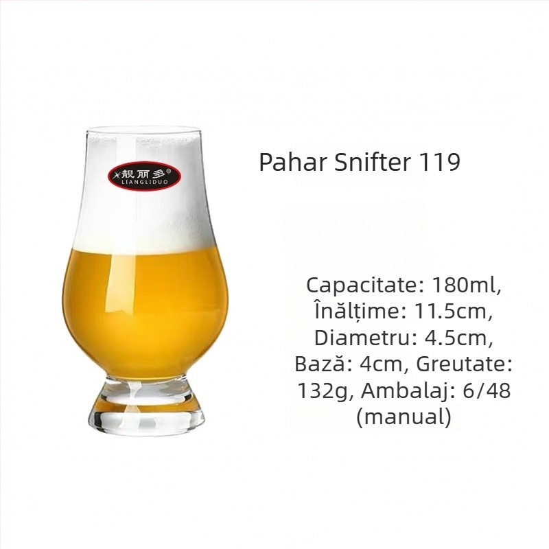 Pahar de vin din cristal, design în stil lalele, capacitate 101–200 ml, stil modern simplu, imprimare logo disponibilă, ambalat într-o cutie din carton