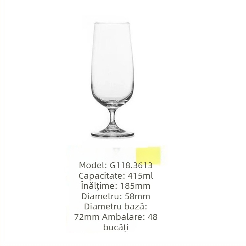 Pahar de vin din cristal, design în stil lalele, capacitate 101–200 ml, stil modern simplu, imprimare logo disponibilă, ambalat într-o cutie din carton