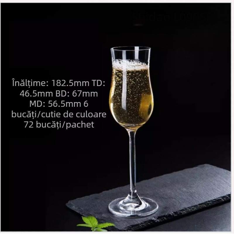Pahar de vin din cristal, design în stil lalele, capacitate 101–200 ml, stil modern simplu, imprimare logo disponibilă, ambalat într-o cutie din carton