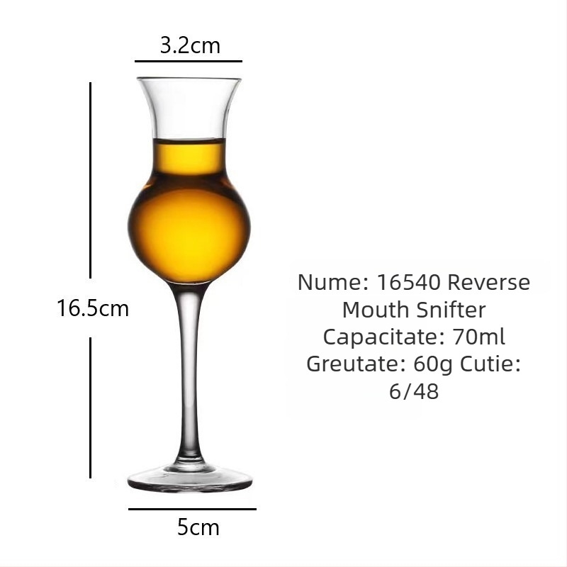 Pahar de vin din cristal, design în stil lalele, capacitate 101–200 ml, stil modern simplu, imprimare logo disponibilă, ambalat într-o cutie din carton