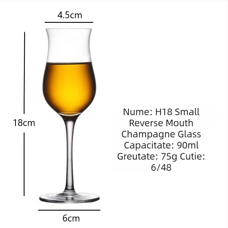 Pahar de vin din cristal, design în stil lalele, capacitate 101–200 ml, stil modern simplu, imprimare logo disponibilă, ambalat într-o cutie din carton