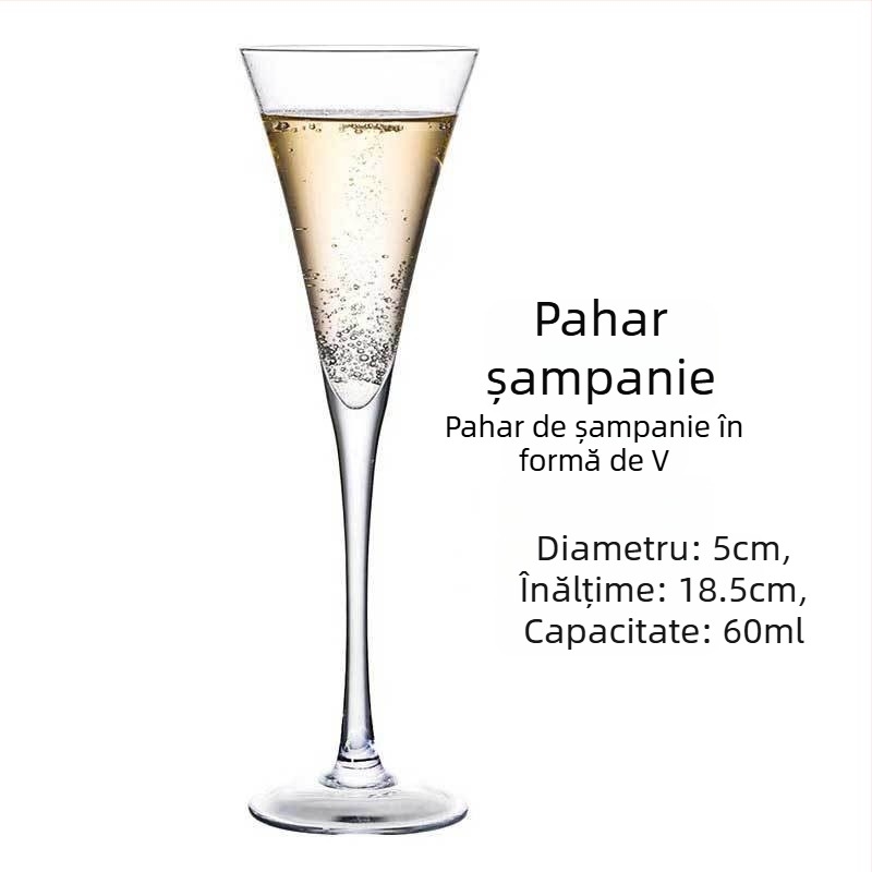 Pahar de vin din cristal, design în stil lalele, capacitate 101–200 ml, stil modern simplu, imprimare logo disponibilă, ambalat într-o cutie din carton