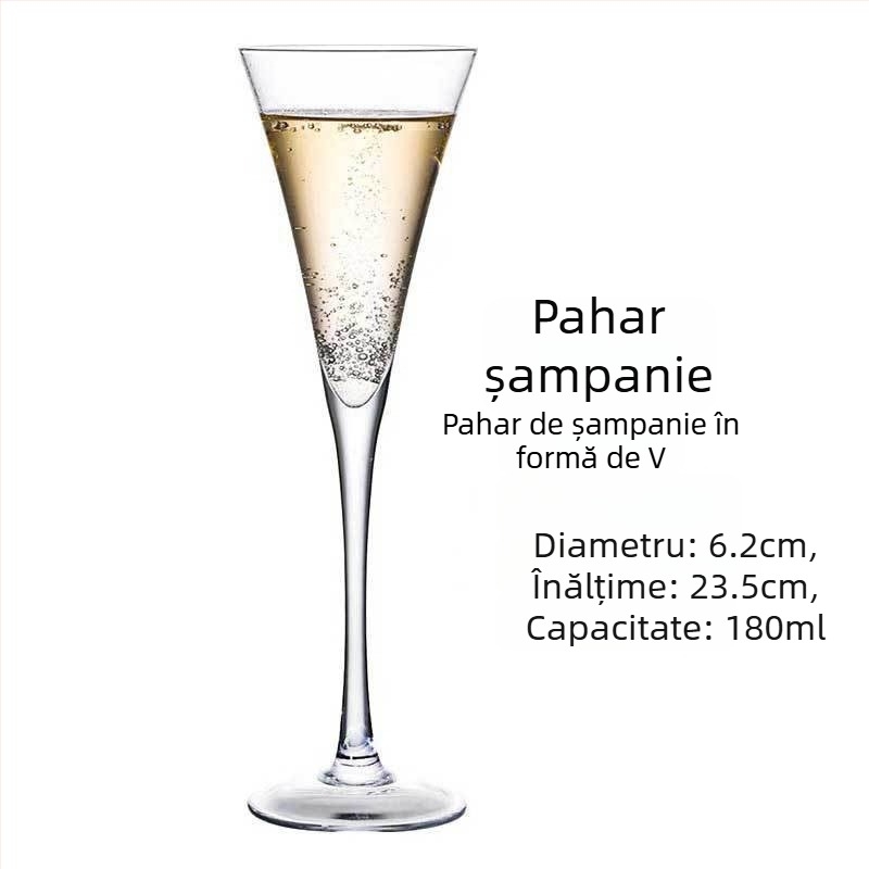 Pahar de vin din cristal, design în stil lalele, capacitate 101–200 ml, stil modern simplu, imprimare logo disponibilă, ambalat într-o cutie din carton