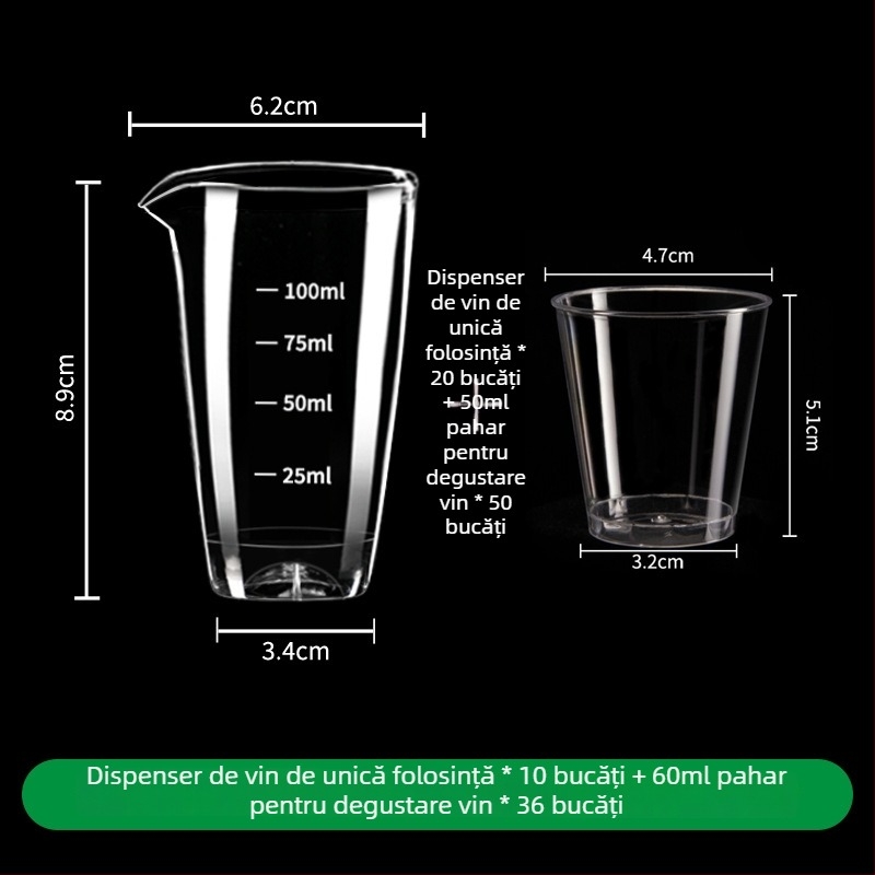 Set decantare Golden Five Edge – Plastic, un recipient și o ceașcă, stil simplu modern