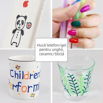 Set 3D pix gel – pix cu un singur cap, cerneală neștergibilă, corp din plastic, ambalaj în cutie, model YX-ZGDB