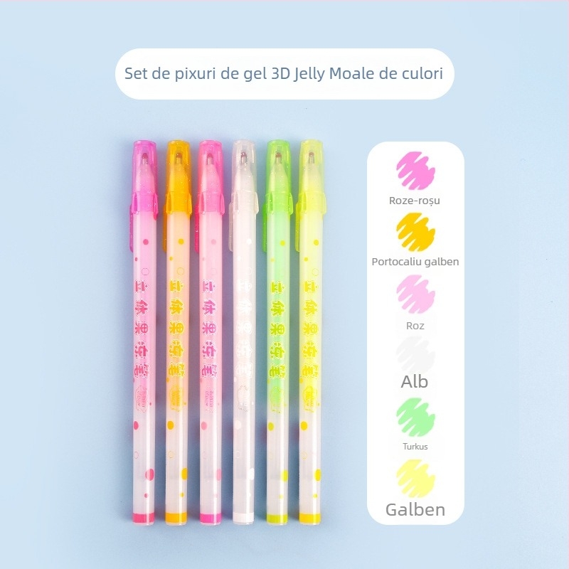 Set 3D pix gel – pix cu un singur cap, cerneală neștergibilă, corp din plastic, ambalaj în cutie, model YX-ZGDB