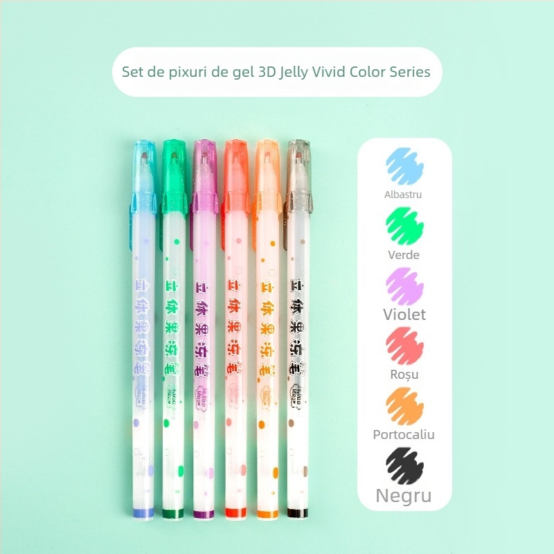 Set 3D pix gel – pix cu un singur cap, cerneală neștergibilă, corp din plastic, ambalaj în cutie, model YX-ZGDB