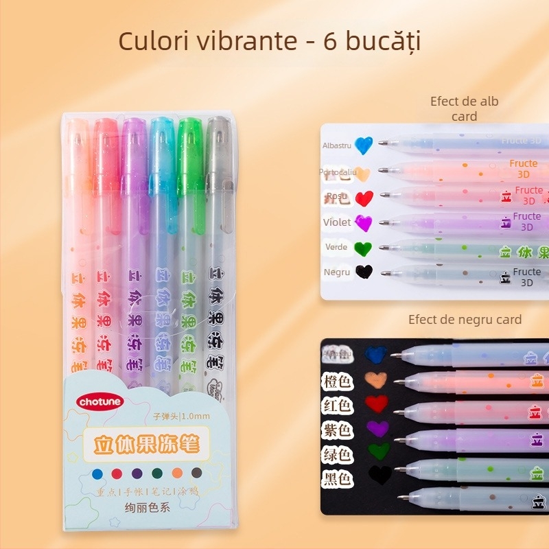 Set 3D pix gel – pix cu un singur cap, cerneală neștergibilă, corp din plastic, ambalaj în cutie, model YX-ZGDB