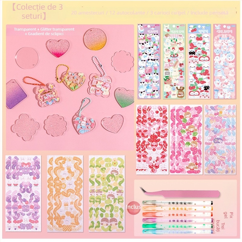 Set 3D pix gel – pix cu un singur cap, cerneală neștergibilă, corp din plastic, ambalaj în cutie, model YX-ZGDB