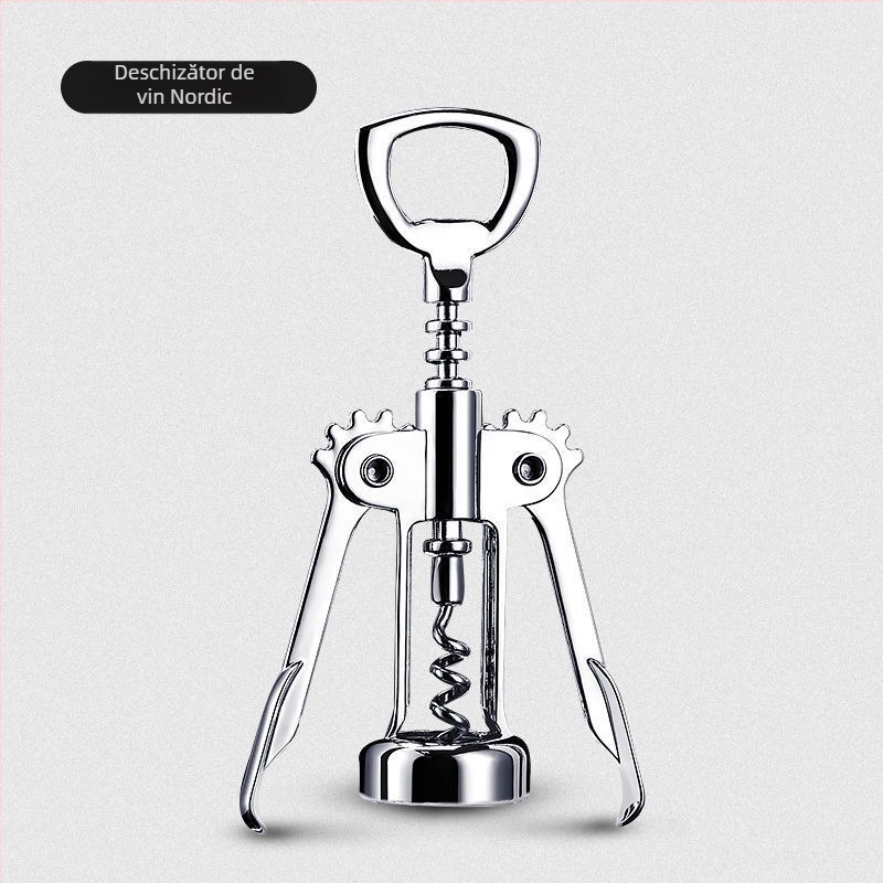 Deschizător de vin în formă de T, set multifuncțional pentru deschiderea sticlelor de vin și bere, material mixt, model KA265265+632