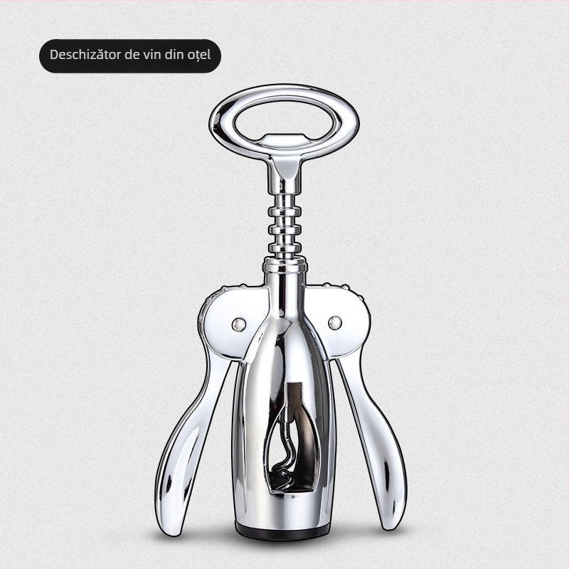 Deschizător de vin în formă de T, set multifuncțional pentru deschiderea sticlelor de vin și bere, material mixt, model KA265265+632