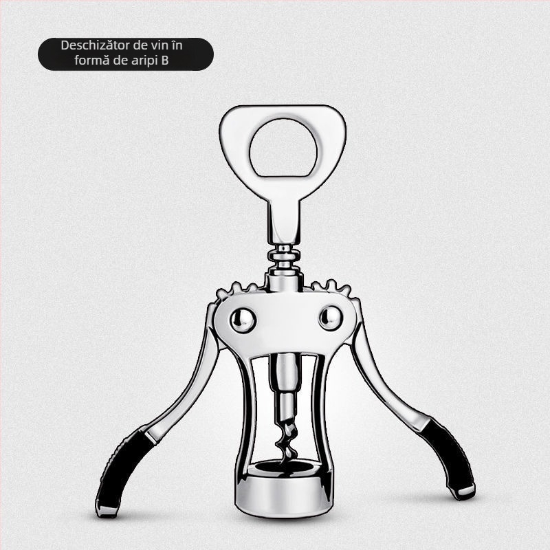 Deschizător de vin în formă de T, set multifuncțional pentru deschiderea sticlelor de vin și bere, material mixt, model KA265265+632