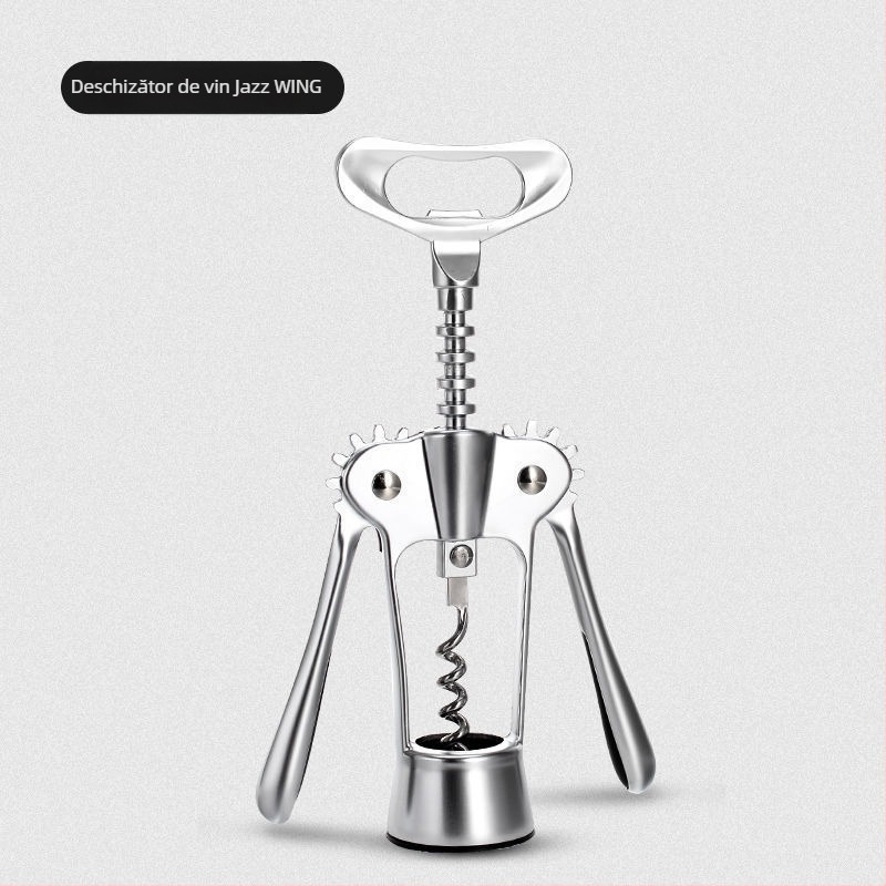 Deschizător de vin în formă de T, set multifuncțional pentru deschiderea sticlelor de vin și bere, material mixt, model KA265265+632