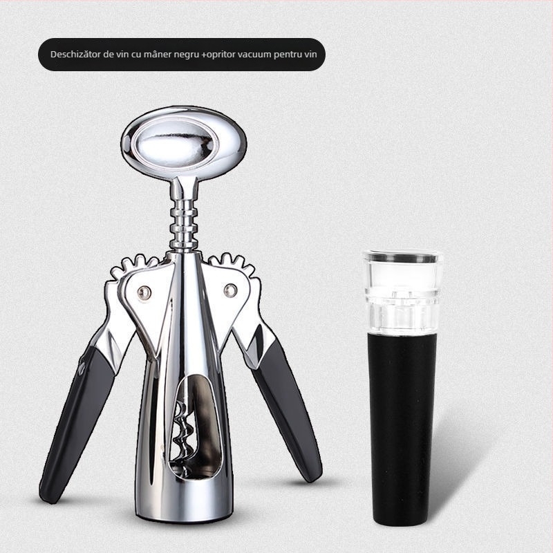Deschizător de vin în formă de T, set multifuncțional pentru deschiderea sticlelor de vin și bere, material mixt, model KA265265+632