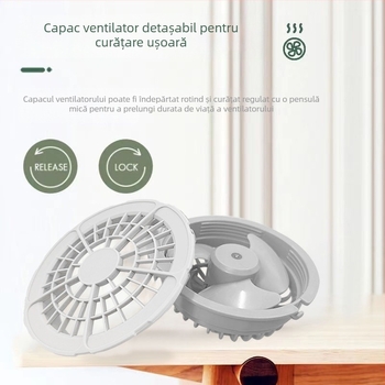 Ventilator pentru talie, alimentat USB, 4 trepte de viteză, motor cu perii, afișaj digital
