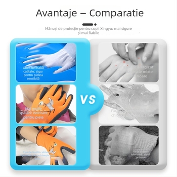 Mănuși pentru copii Xingyu, pentru grădinărit și muncă – protecție la muncă, antiderapante, anti-perforație, greutate 22–25 g pe pereche