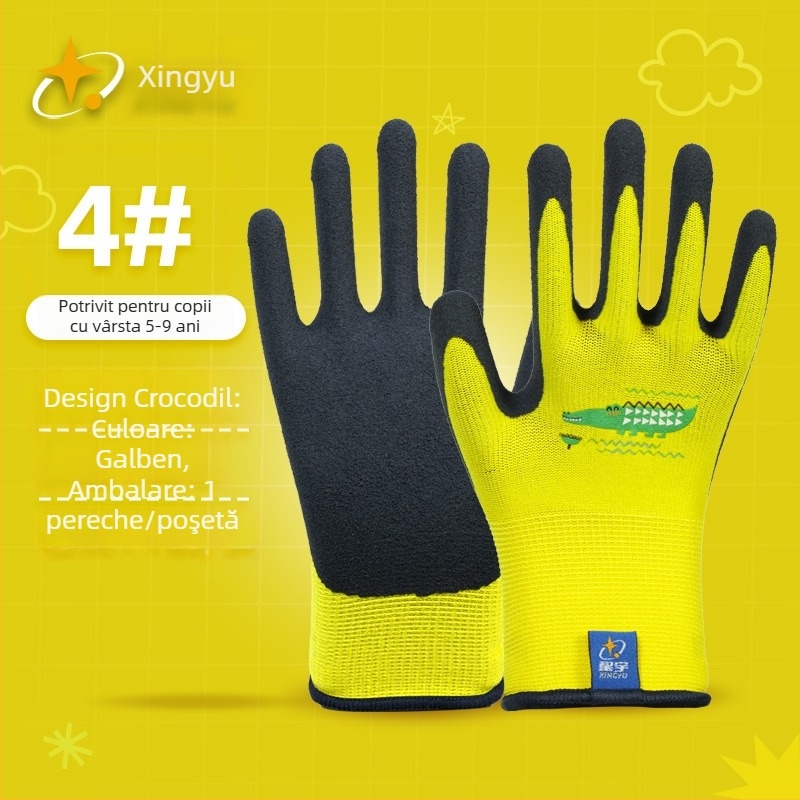 Mănuși pentru copii Xingyu, pentru grădinărit și muncă – protecție la muncă, antiderapante, anti-perforație, greutate 22–25 g pe pereche