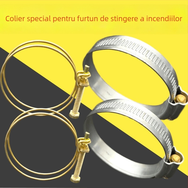 Set conector pentru furtun de incendiu pe tambur — clipsuri inel, clemă de gât, suport pentru țeavă, arc, pernă din cauciuc