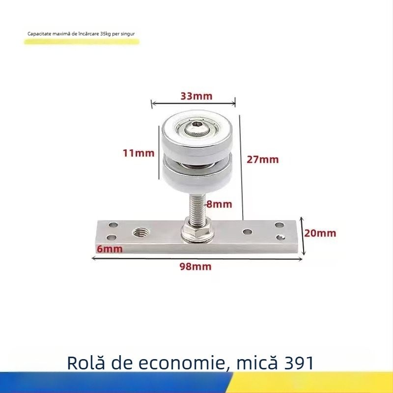 Rulment universal pentru uși din lemn – roată de agățare pentru uși glisante cu panouri multiple, sistem de șine groase, oțel inoxidabil, susține până la 180 kg, brand Ecrew Yigu