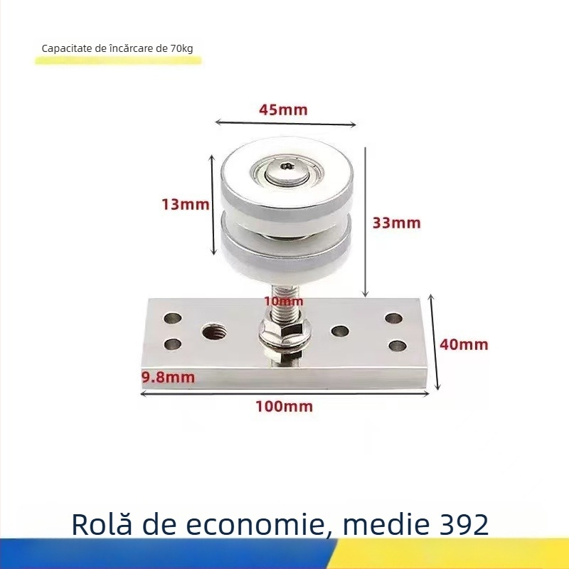 Rulment universal pentru uși din lemn – roată de agățare pentru uși glisante cu panouri multiple, sistem de șine groase, oțel inoxidabil, susține până la 180 kg, brand Ecrew Yigu