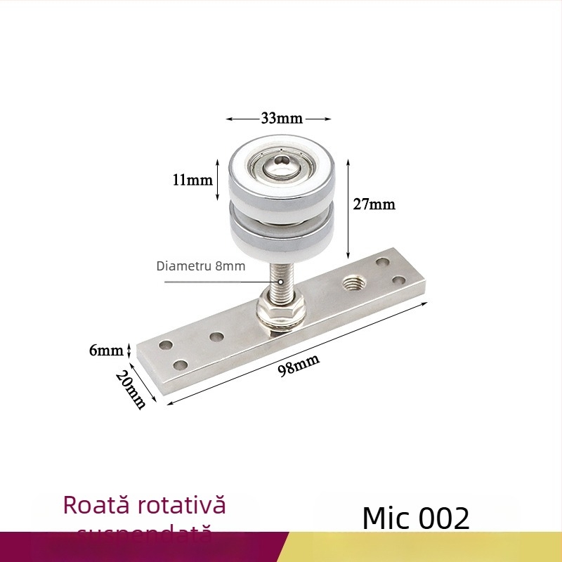 Rulment universal pentru uși din lemn – roată de agățare pentru uși glisante cu panouri multiple, sistem de șine groase, oțel inoxidabil, susține până la 180 kg, brand Ecrew Yigu