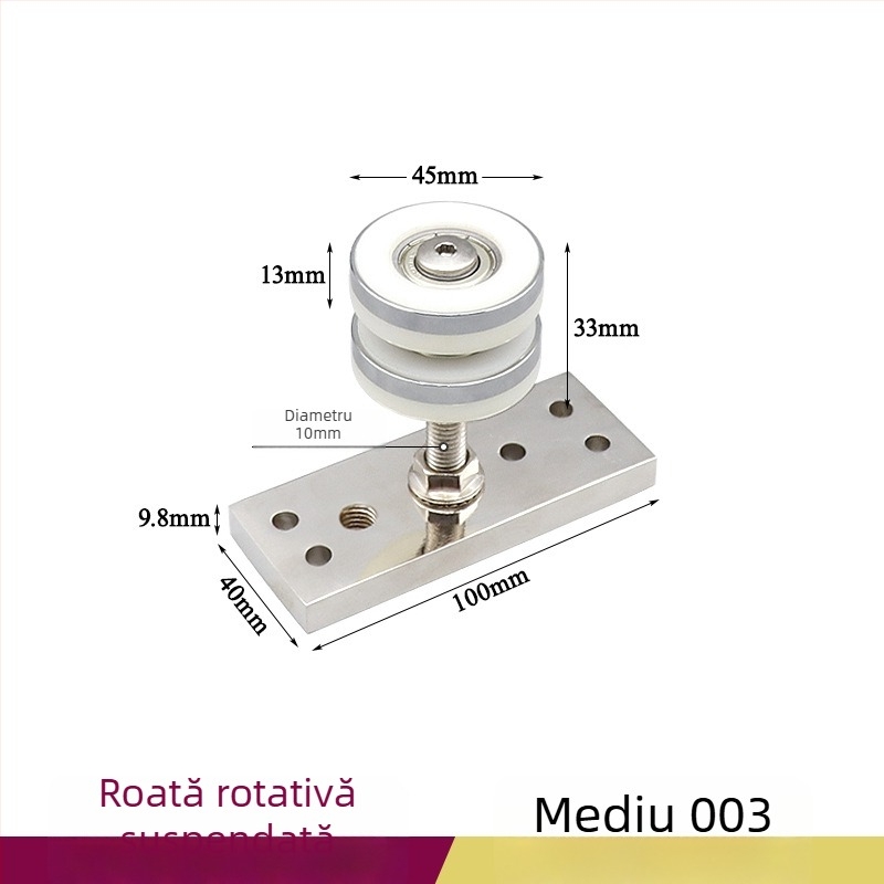 Rulment universal pentru uși din lemn – roată de agățare pentru uși glisante cu panouri multiple, sistem de șine groase, oțel inoxidabil, susține până la 180 kg, brand Ecrew Yigu
