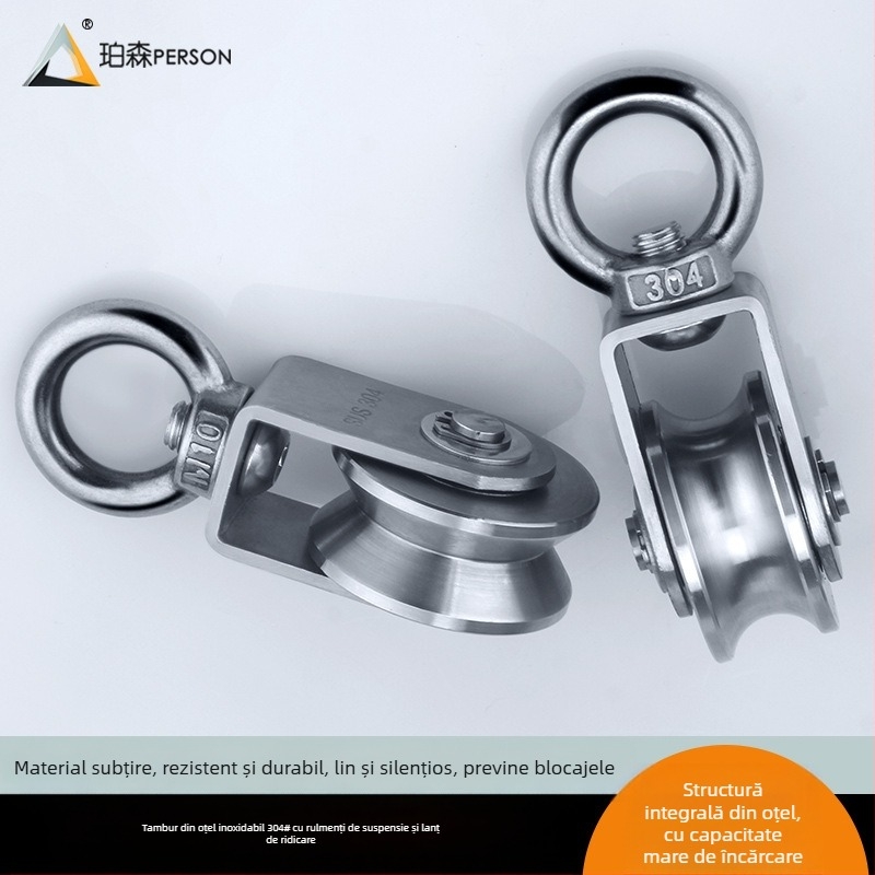 Rola de suspensie din oțel inoxidabil 304 pentru cablu de oțel, roată simplă cu capacitate de încărcare