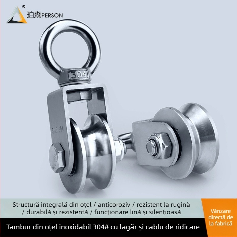 Rola de suspensie din oțel inoxidabil 304 pentru cablu de oțel, roată simplă cu capacitate de încărcare