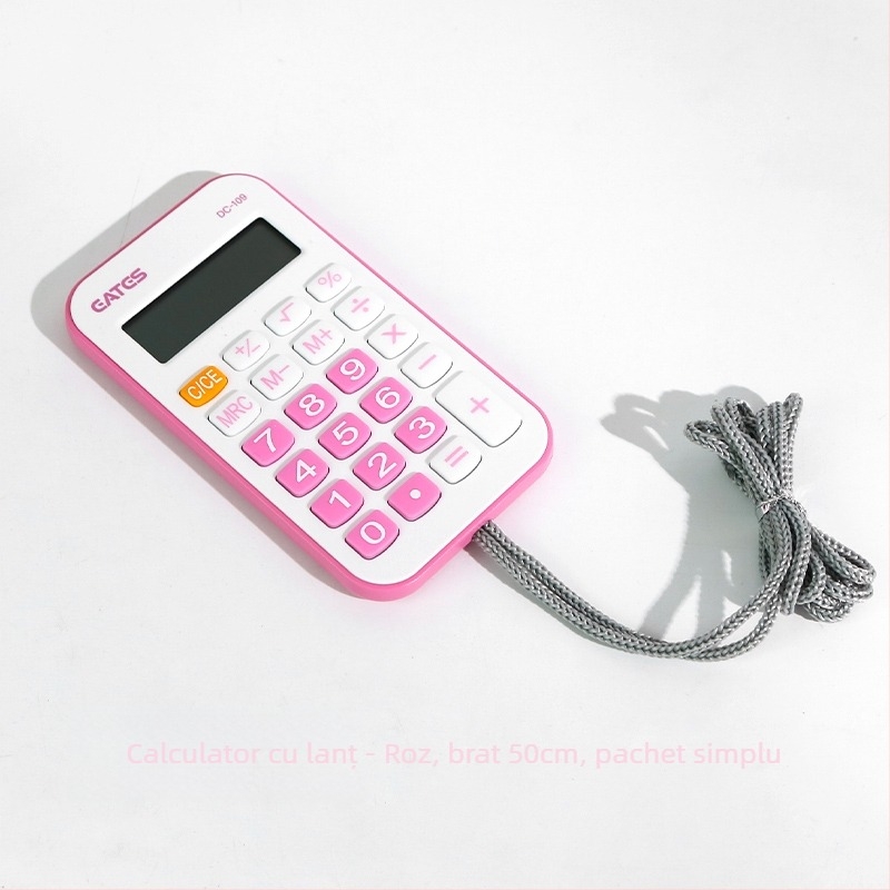 Calculator portabil în tema morcov, silențios, pentru elevi din învățământul primar, afișaj 12 cifre, alimentat cu baterie AA.