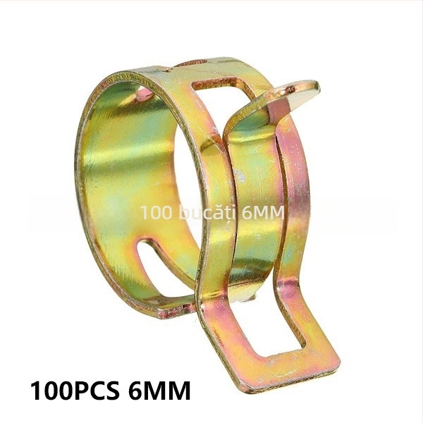 Clamă pentru țevi metalice cu inele elastice, stil japonez, acoperire zincată, cutie cu 100 sau 160 de bucăți