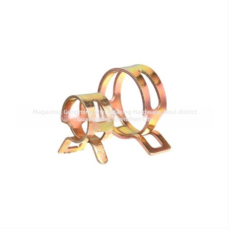 Clamă pentru țevi metalice cu inele elastice, stil japonez, acoperire zincată, cutie cu 100 sau 160 de bucăți