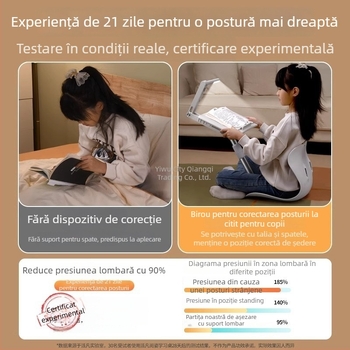 Scaun pentru corectarea posturii la copii cu iluminare, înălțime reglabilă, suport de lectură, anti-încovoiere, birou de studiu cu profil redus • Primăvara 2026 • Model 1 • Număr produs 3753121521193 • Certificare CE
