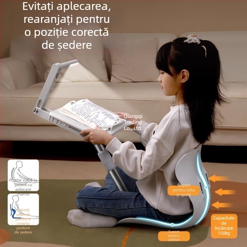 Scaun pentru corectarea posturii la copii cu iluminare, înălțime reglabilă, suport de lectură, anti-încovoiere, birou de studiu cu profil redus • Primăvara 2026 • Model 1 • Număr produs 3753121521193 • Certificare CE
