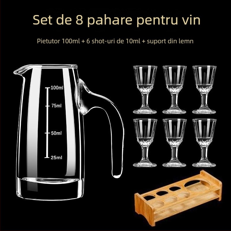 Set de decantare pentru uz casnic, cu pahar de măsurare și scară, din cristal fără plumb