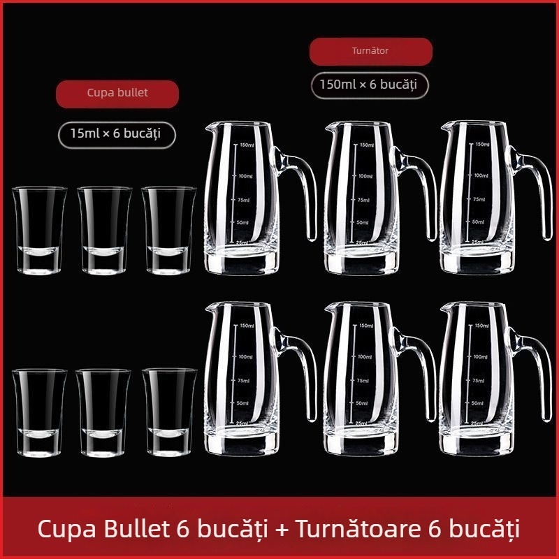 Set de decantare pentru uz casnic, cu pahar de măsurare și scară, din cristal fără plumb