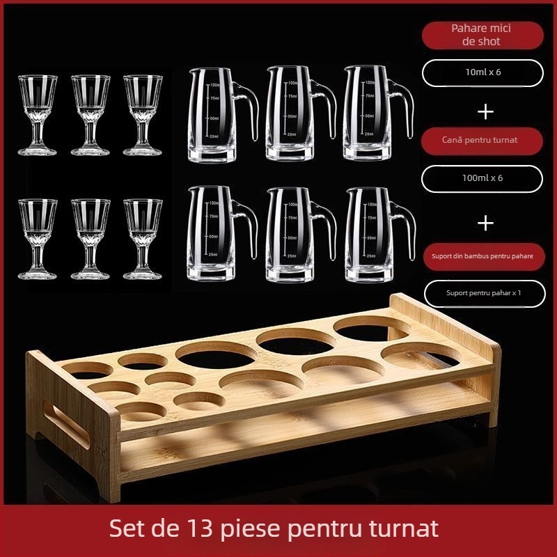 Set de decantare pentru uz casnic, cu pahar de măsurare și scară, din cristal fără plumb