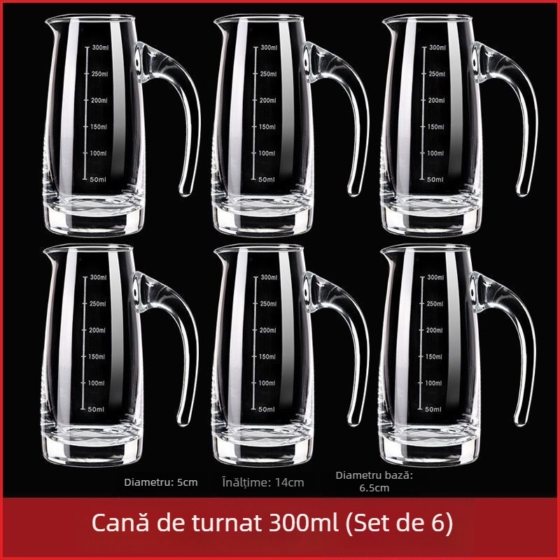 Set de decantare pentru uz casnic, cu pahar de măsurare și scară, din cristal fără plumb