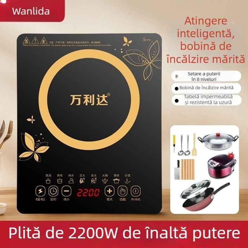 Plită cu inducție inteligentă, 2200W, 220V, rezistentă la apă, model XDW-2200