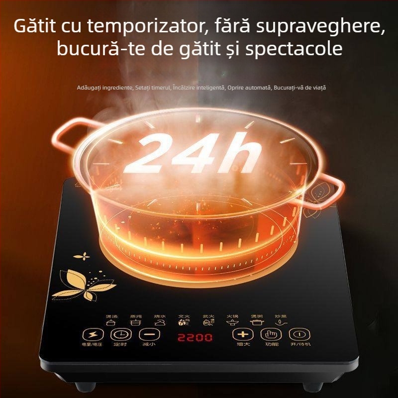 Plită cu inducție inteligentă, 2200W, 220V, rezistentă la apă, model XDW-2200