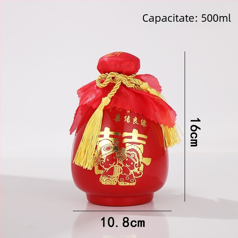 Sticlă ceramică pentru lichior de la Yaojing — stil retro lux, sigilată, recipient mic pentru vin, ambalaj unic, calitate superioară