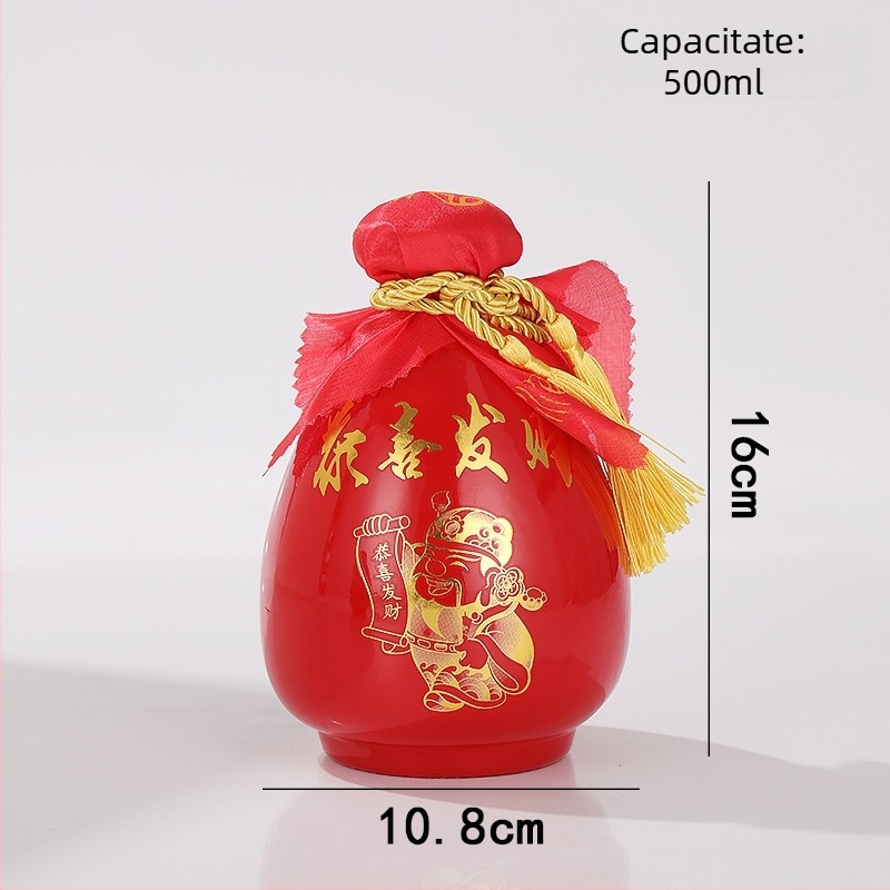 Sticlă ceramică pentru lichior de la Yaojing — stil retro lux, sigilată, recipient mic pentru vin, ambalaj unic, calitate superioară