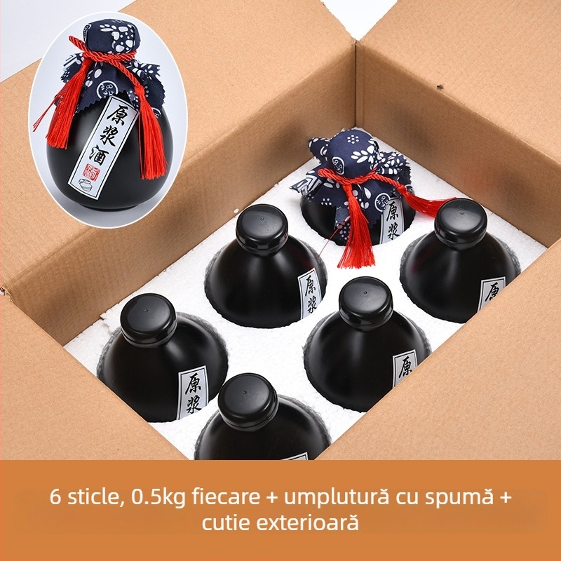 Sticlă ceramică pentru lichior de la Yaojing — stil retro lux, sigilată, recipient mic pentru vin, ambalaj unic, calitate superioară