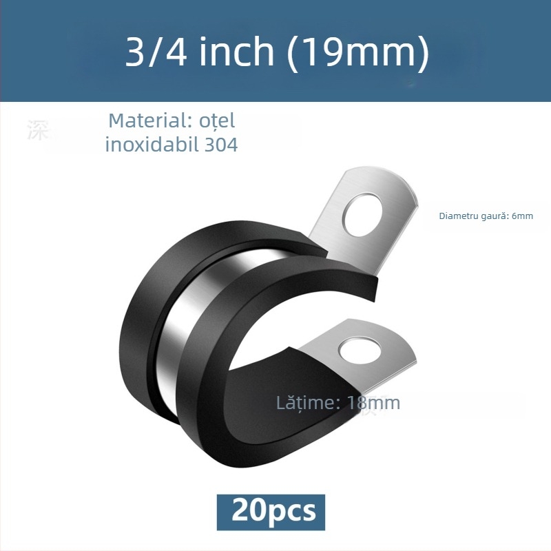 Colier pentru furtun din oțel inoxidabil 304, în formă R, cu amortizor din cauciuc și izolație, pentru țevi și cabluri, Yang Shun