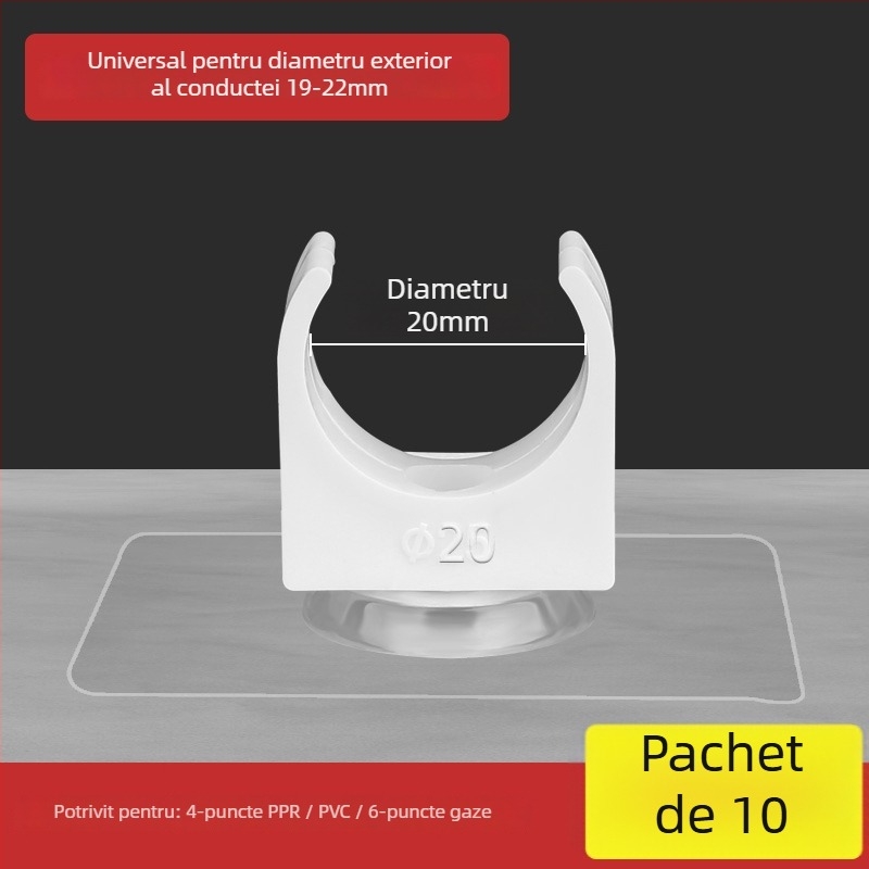 Clip fixare conducte fără găuri pentru țevi PPR, suport în formă de U pentru montaj pe perete, pentru gaze și apă; Tip: Alte; Domeniu de aplicare: Alte; Marcă: Alta