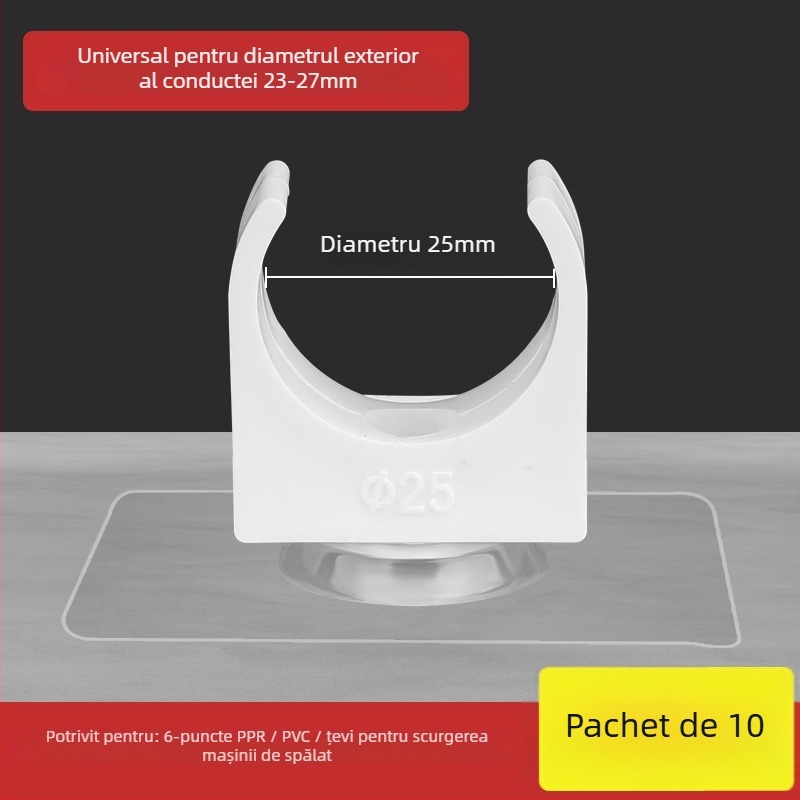 Clip fixare conducte fără găuri pentru țevi PPR, suport în formă de U pentru montaj pe perete, pentru gaze și apă; Tip: Alte; Domeniu de aplicare: Alte; Marcă: Alta